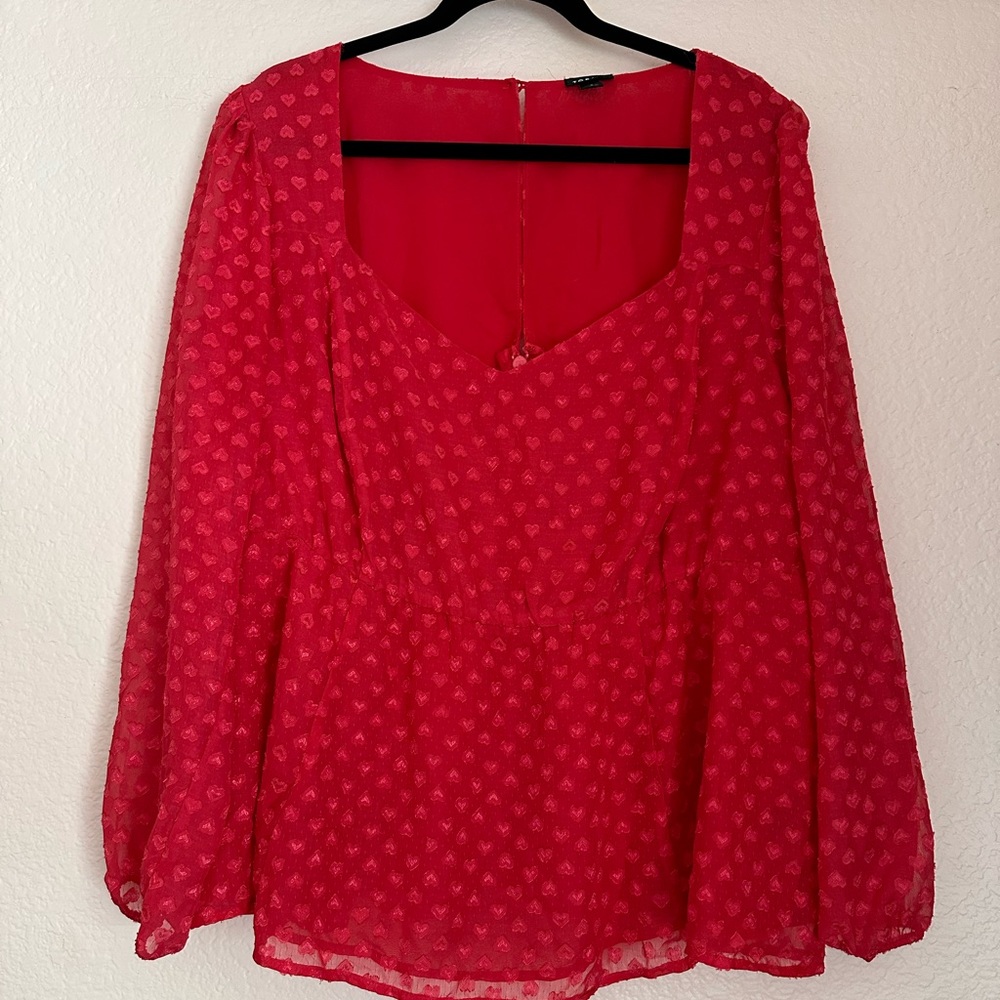 Torrid heart print blouse. Size 2